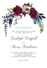 Boho Chich Burgundy - Wedding Invitation